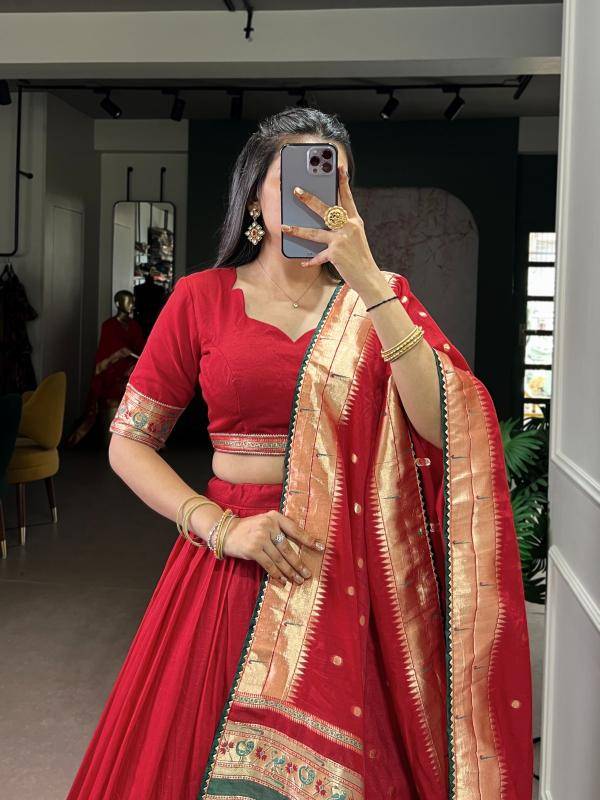 SHRAVANI Chanderi Red Bulk lehenga choli order